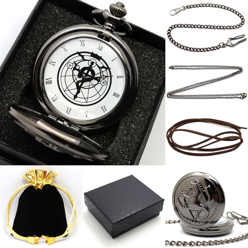 Hot Japanese Comics Silver Gold Fullmetal Alchemist Quartz Pocket Watch  Cosplay Necklace Pendant Gifts Men Women Anime Boy - Pocket & Fob Watches -  AliExpress