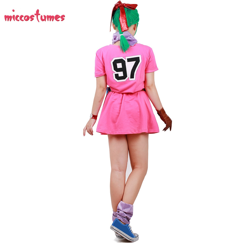 Dragon Ball Z Bulma Cosplay Costume Pink Dress Rykamall
