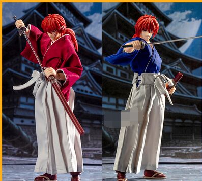 US Stock GT toys Dasin RED Himura Kenshin pvc 1/12 Action Figure 7 inches 