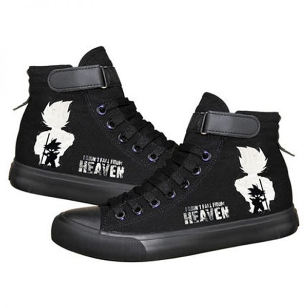 Anime Dragon Ball Print Black Canvas Shoes For Men And Women