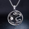 Myth Evil Dragon Ball Pendant Necklaces Stainless Steel