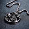 Myth Evil Dragon Ball Pendant Necklaces Stainless Steel