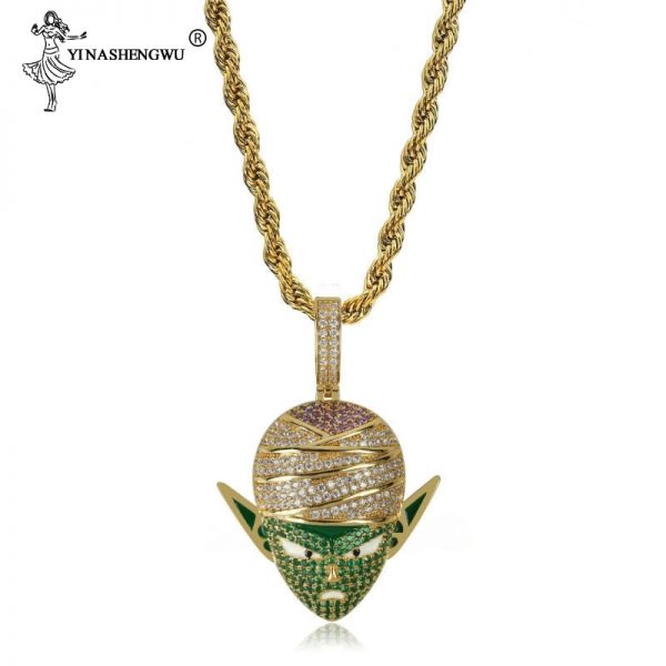 Dragon Ball Style Pendant Necklace With Rope Chain Gold Silver