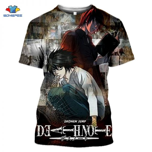 Death Note Anime 3D Print Oversized T Shirt For Men