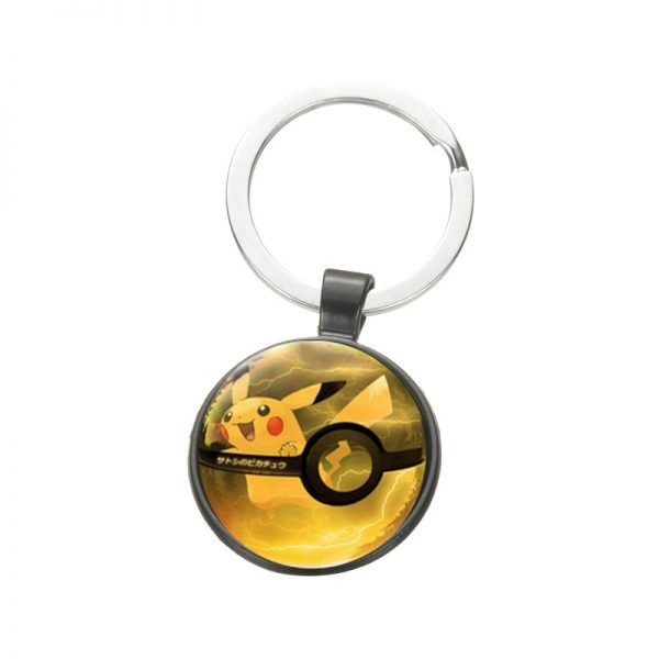 Pikachu Pokeball keyring chain