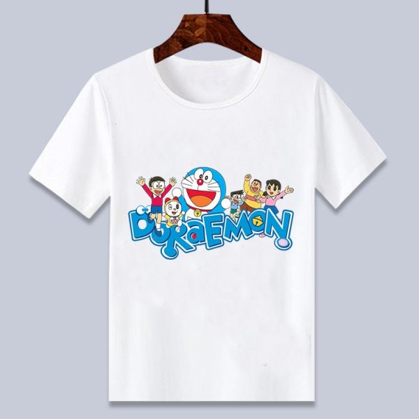 Doraemon White Cartoon T shirt