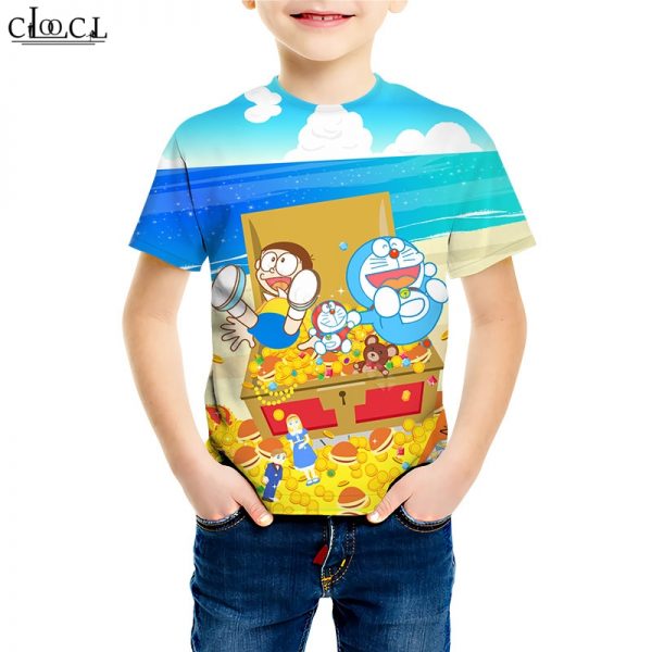 Anime 3D Print Doraemon T Shirt 3D Print Boy Girl Short Sleeve T Shirts Japanese Classic Cartoon Childrens Tracksuit Casual Tops M018