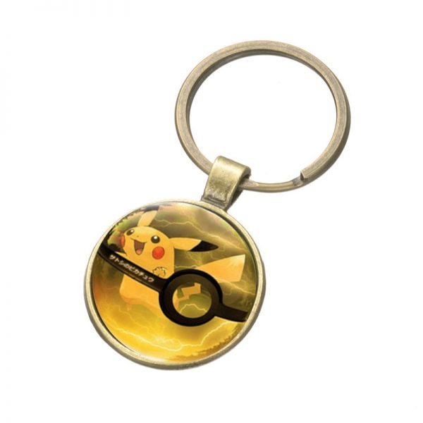 Pikachu Pokeball keyring chain