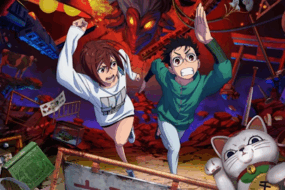 Main characters Ayase and Okarun from Dandadan anime